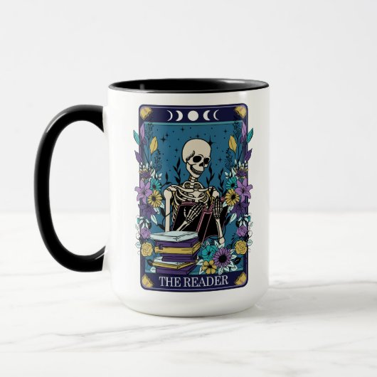 Mug Drôle Tarot La carte de lecteur Skeleton (Gauche)