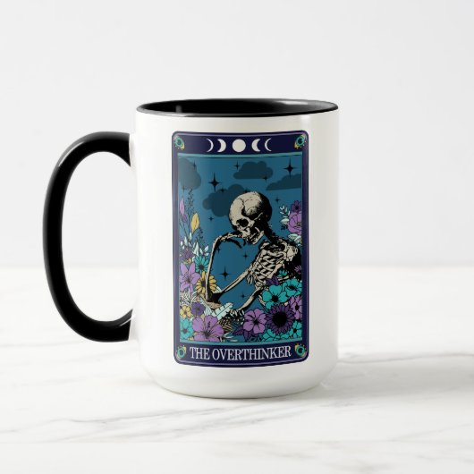 Mug Drôle Tarot La Carte Overthinker Squelette (Gauche)