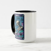 Mug Drôle Tarot La Carte Overthinker Squelette (Devant gauche)