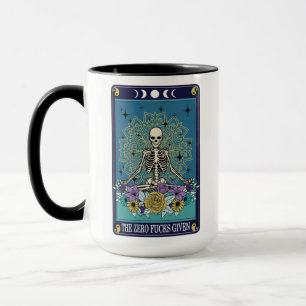 Mug Drôle Tarot Le Zéro F*cks Donné Carte Skeleton