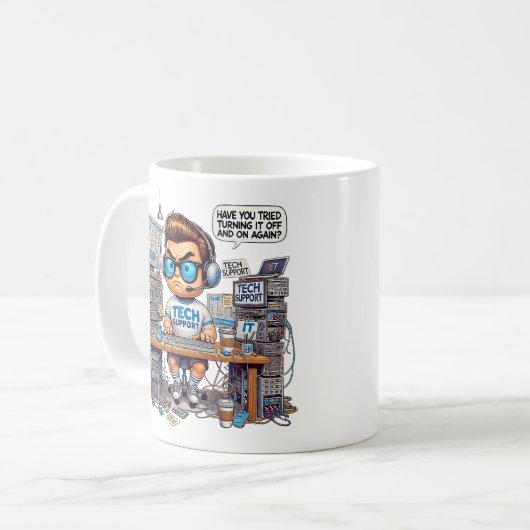 Mug Drôle Tee - shirt de support technique (Devant gauche)