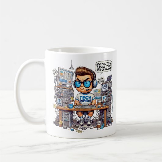Mug Drôle Tee - shirt de support technique (Gauche)