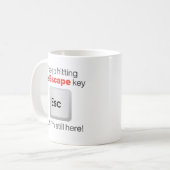 Mug Drôle "Toucher la clé de l'évasion" (Devant gauche)