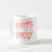 Mug Drôle Tout fait mal J'ai faim Course à pied Fitnes (Devant gauche)