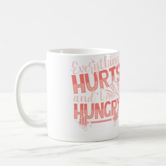 Mug Drôle Tout fait mal J'ai faim Course à pied Fitnes (Gauche)