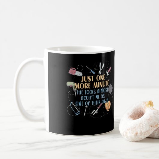Mug Drôle travail du bois papa père charpentier juste (Avec donut)
