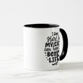 Mug Drôle travail dur chat bureau d'art de mot (Devant droit)