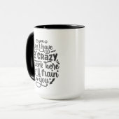 Mug Drôle travail fou bureau d'art de mots (Devant gauche)