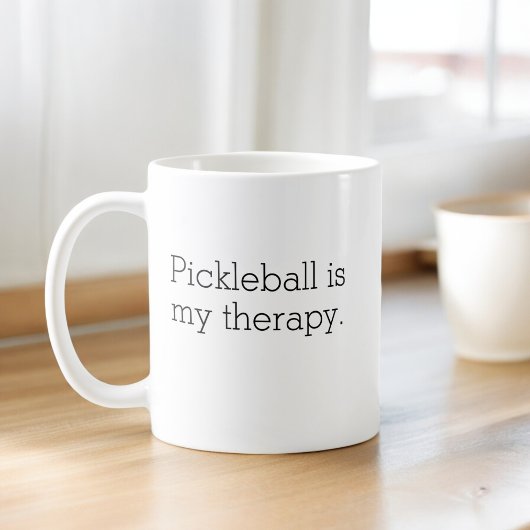 Mug Drôle Typographie Pickleball Simple Minimaliste