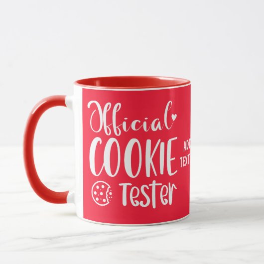 Mug Drôle Valentine Tester officiel de biscuits (Gauche)