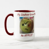 Mug Drôle VERT & ROUGE ''Apple from My Student'' (Gauche)