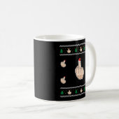 Mug Drôle Vêtement de Noël moche Doigt Moyen Avec Sa (Devant droit)