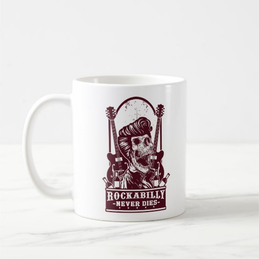 Mug Drôle Vintage Rockabilly Skeleton (Gauche)