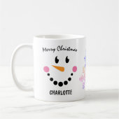 Mug Drôle visage de Snowman, Joyeux Noël (Gauche)
