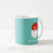 Mug Drôle visage Gnome Grumpy sur Turquoise (Devant droit)