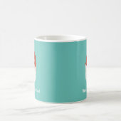 Mug Drôle visage Gnome Grumpy sur Turquoise (Centre)