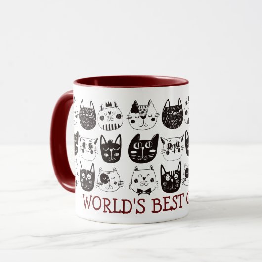 Mug Drôle Visages World's Best Cat Mom (Devant gauche)