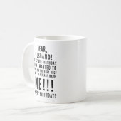 Mug Drôle voeux d'anniversaire sarcastique pour mari (Devant gauche)