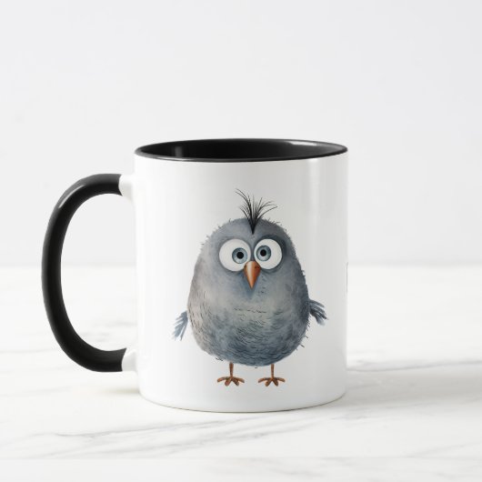 Mug Drôle whimsical mignon petit dessin animé d'oiseau (Gauche)