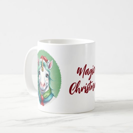 Mug Drôles d'animaux pour Noël - Licorne 1 (Devant gauche)