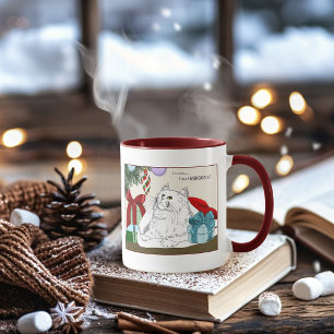 Mug Drôles de chats blancs Ornements de sapin de Noël