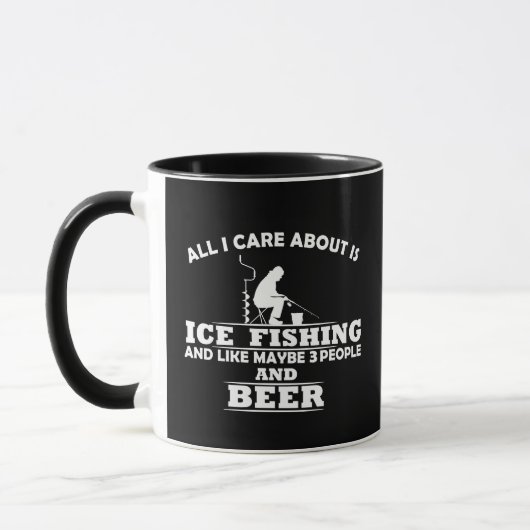 Mug Drôles de citations sur la pêche sur glace (Gauche)