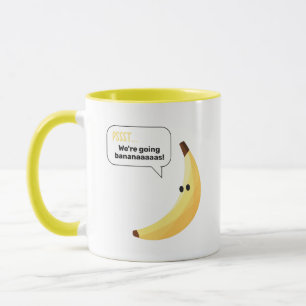 Mug Drôles de faveurs de fête à la banane rétro avec j