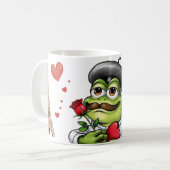 Mug drôles de grenouille romantique pour la journée de (Devant gauche)