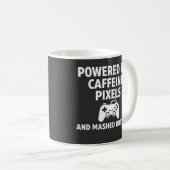 Mug Drôles de pixels de caféine et de boutons écrasés  (Devant droit)
