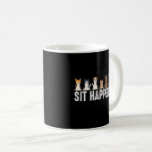 Mug Drôles d'incidents Chien assis cool (Devant droit)