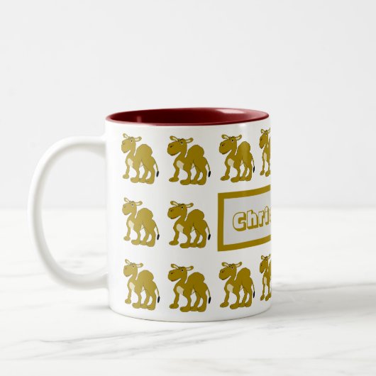 Mug Dromedary Camel Design Tweekleurige Koffiemok (Links)