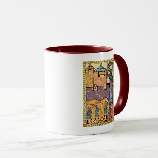 Mug Dropping Rocks, Manesse de Codex du XIVe siècle (Devant droit)