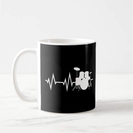 Mug Drum Player Heartbeat Drumming Graphisme (Gauche)