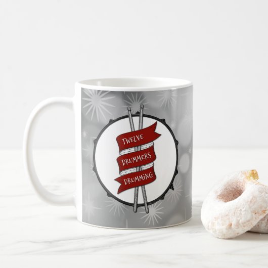 Mug Drummer Boy Christmas Snare Drum Holiday Musician (Avec donut)