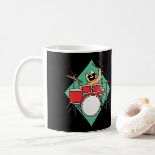 Mug Drummer Cat Drummer Musicien Drumsticks