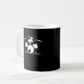 Mug Drummer Cat Drumset Animaux de compagnie Drum Musi (Devant gauche)