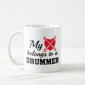 Mug Drummer Coeur Appartient (Gauche)