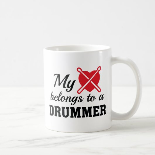 Mug Drummer Coeur Appartient (Droite)