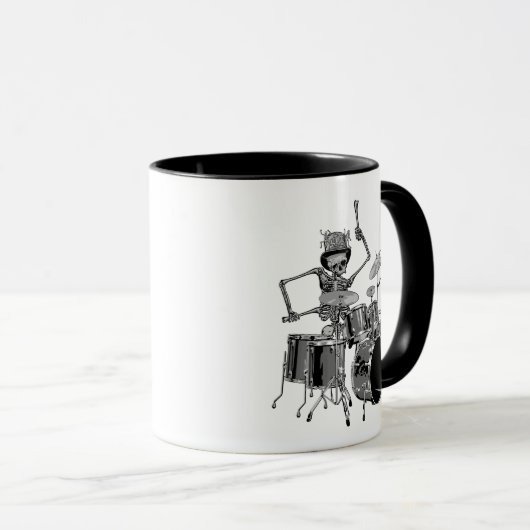 Mug Drummer de la bande de squelette (Devant droit)