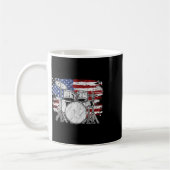 Mug Drummer Drum Set Tambours Usa Drapeau Américain 4t (Gauche)