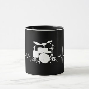 Mug Drummer Gift Heartbeat batterie d'instruments de m