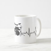 Mug Drummer Gift Heartbeat batterie d'instruments de m (Devant droit)