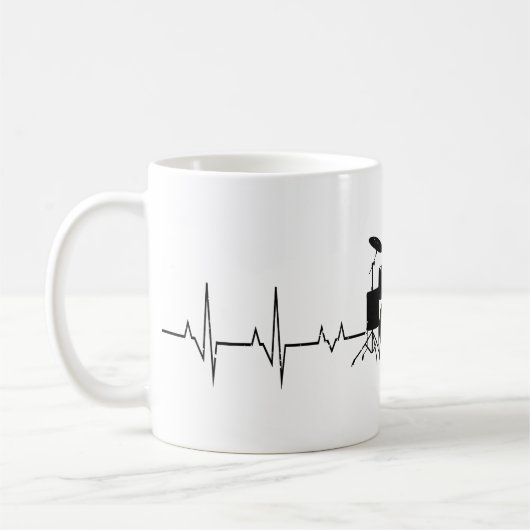 Mug Drummer Gift Heartbeat batterie d'instruments de m (Gauche)