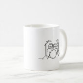 Mug Drummer Music Design Drums One-Line (Devant droit)