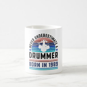 Mug Drummer né 1989 40e anniversaire Drumming Gift Pap