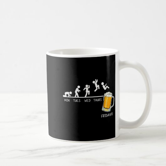 Mug Drunkleur drôle de stickman sautant jours de la se (Droite)