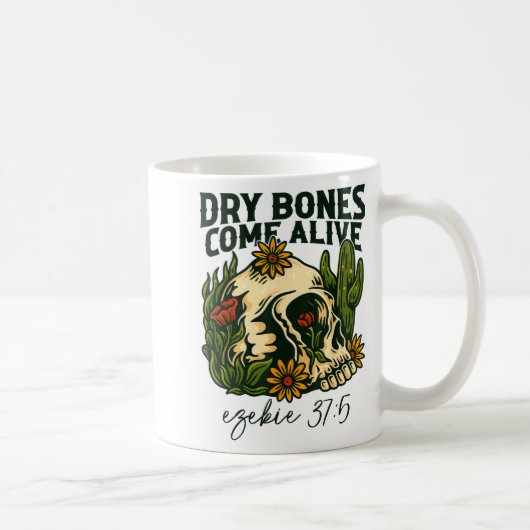 Mug Dry Bones Come Alive Christian Skeleton Floral Eze (Droite)