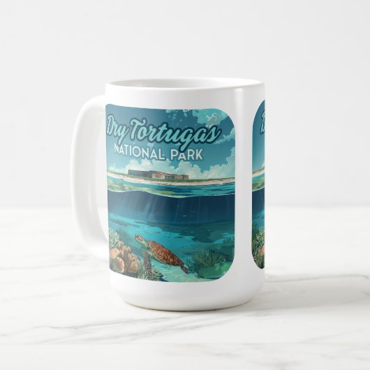 Mug Dry Tortugas Parc National Floride Turtle (Devant gauche)