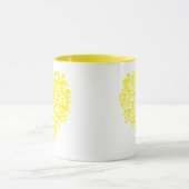 Mug du coeur du crâne jaune (Centre)