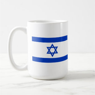 Mug du drapeau d'Israël Magen David bleu et blan